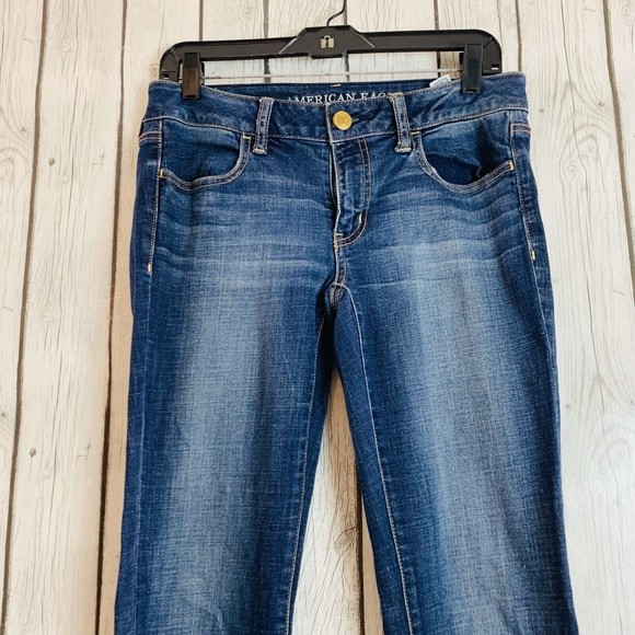Womens American Eagle Outfitters Jegging Super Stretch Denim Blue Jeans Size 6 L - Picture 2 of 9